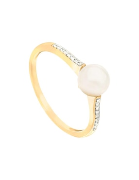 Anillo Fianelli Diane 14 k de oro diamante y perla brillante