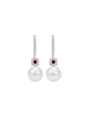 Aretes Fascinare Mafy de oro con acabado brillante rubí y diamante