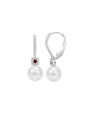 Aretes Fascinare Mafy de oro con acabado brillante rubí y diamante