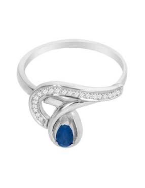 Anillo de gota Fascinare Emotion 14 k de oro zafiro y diamante brillante