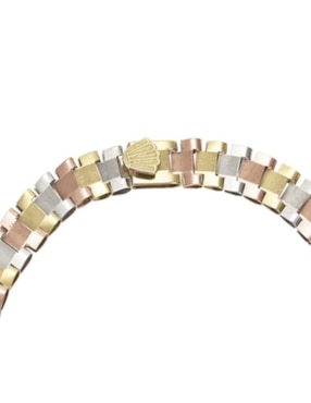 Pulsera Cristal Joyas de oro 14 K con acabado brillante