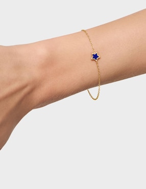 Pulsera Tous de oro amarillo con lapislázuli 14 k Xxs