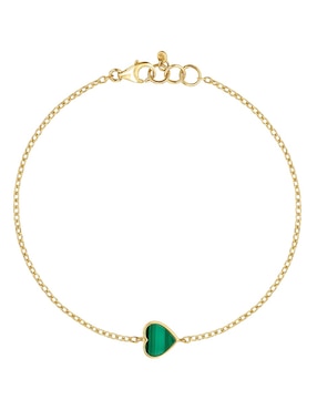 Pulsera Tous de oro amarillo con malaquita 14 k Xxs