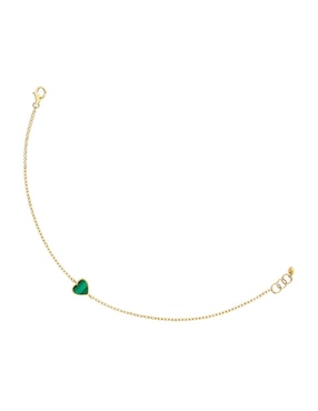 Pulsera Tous de oro amarillo con malaquita 14 k Xxs