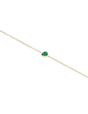 Pulsera Tous de oro amarillo con malaquita 14 k Xxs