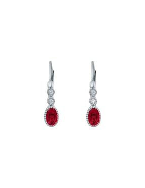Aretes Fascinare Addel de oro con acabado brillante rubí y diamante