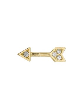 Piercing de flecha Fianelli de oro 14 K con acabado brillante circonita