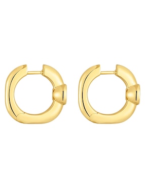 Aretes de aro redondos Tous Line Lgd de plata P 925 con acabado baño de oro diamante