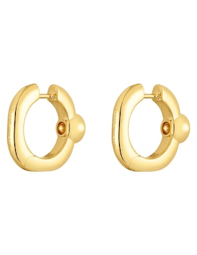 Aretes de aro redondos Tous Line Lgd de plata P 925 con acabado baño de oro diamante