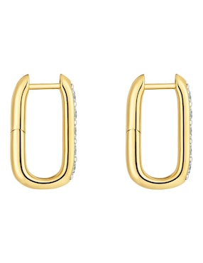 Aretes largos Tous Line Lgd de plata P925 con acabado baño de oro diamante