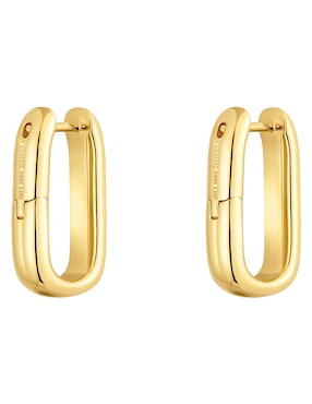 Aretes largos Tous Line Lgd de plata P925 con acabado baño de oro diamante