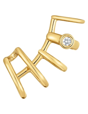 Aretes Tous Line Lgd de plata P 925 con acabado baño de oro diamante