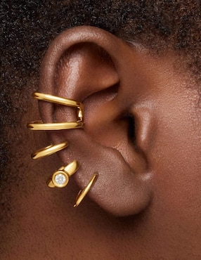 Aretes Tous Line Lgd de plata P 925 con acabado baño de oro diamante