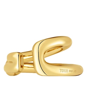 Aretes Tous Line Lgd de plata P 925 con acabado baño de oro diamante