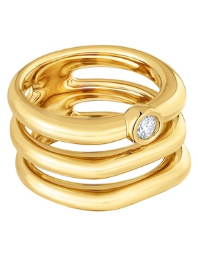 Anillo con gema Tous Line LGD de plata P 925 diamante con acabado baño de oro