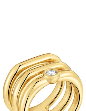 Anillo con gema Tous Line LGD de plata P 925 diamante con acabado baño de oro