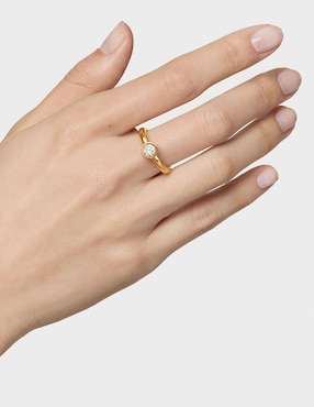 Anillo con gema Tous Line LGD de plata P 925 diamante con acabado baño de oro