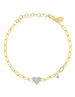 Pulsera Meira T de oro amarillo 14 K con acabado pavé