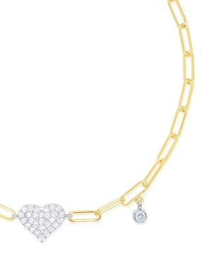 Pulsera Meira T de oro amarillo 14 K con acabado pavé