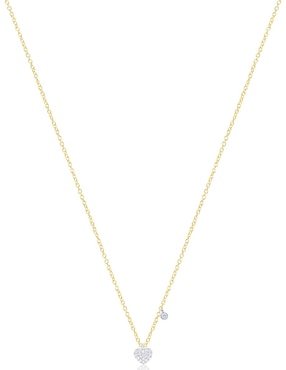 Collar de corazón Meira T de oro amarillo 14 K
