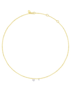 Collar de corazón Meira T de oro amarillo 14 K