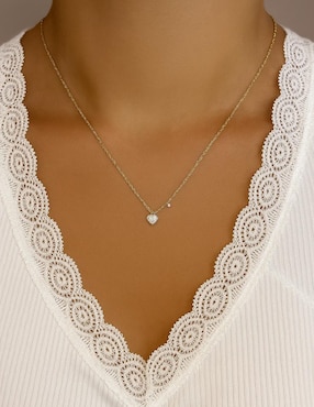 Collar de corazón Meira T de oro amarillo 14 K