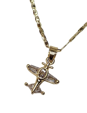 Collar con dije aviones de avión Limerence By Claudia Herrera Viajes de oro laminado 14 K
