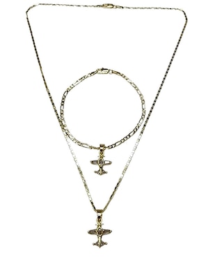 Collar y pulsera de avión Limerence By Claudia Herrera Viajes zirconia
