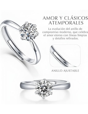 Anillo de compromiso de plata P 925 Xtellar  Moissanita
