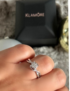 Anillo de compromiso de oro 14 k Klamore Vane diamante