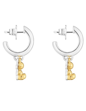 Aretes de aro de oso Tous de plata P 925 con acabado baño de oro
