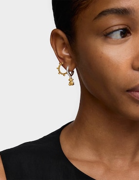 Aretes de aro de oso Tous de plata P 925 con acabado baño de oro