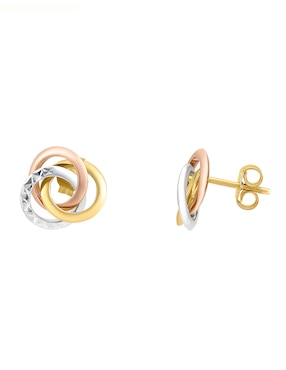 Broqueles redondos cristal Joyas de oro florentino 14 K
