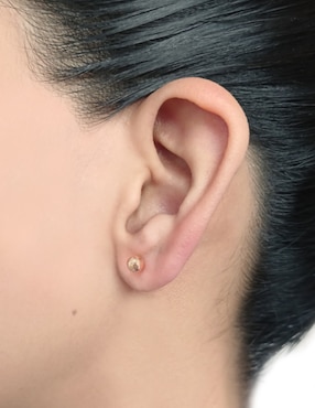 Broqueles redondos cristal Joyas de oro 14 K
