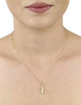 Dije de cruz Cristal Joyas sin colección de oro 14 K