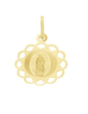 Medalla de virgen de guadalupe Cristal Joyas sin colección de oro 14 K
