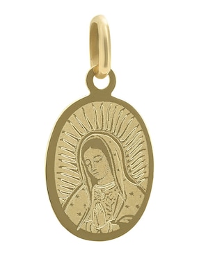 Medalla de virgen de guadalupe Cristal Joyas sin colección de oro 14 K