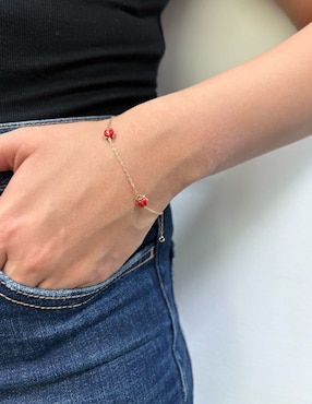 Pulsera Cristal Joyas de oro 14 k