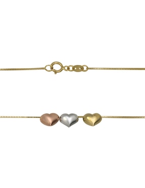 Gargantilla de corazón Cristal Joyas de oro florentino 14 K