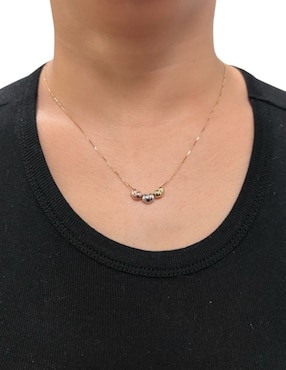 Gargantilla de corazón Cristal Joyas de oro florentino 14 K