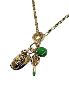 Collar con dije de raqueta Limerence By Claudia Herrera Tenis de oro laminado 14 K