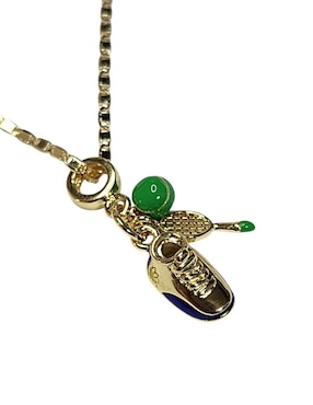 Collar con dije de raqueta Limerence By Claudia Herrera Tenis de oro laminado 14 K