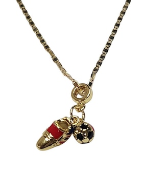 Collar con dije Limerence By Claudia Herrera Futbol de oro laminado 14 K