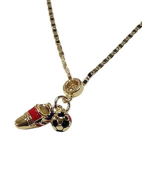 Collar con dije Limerence By Claudia Herrera Futbol de oro laminado 14 K