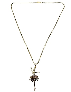 Collar con dije de niña Limerence By Claudia Herrera Bailarina de oro laminado 14 K