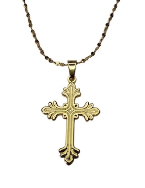 Collar con dije de cruz Limerence By Claudia Herrera Santos de oro laminado 14 K
