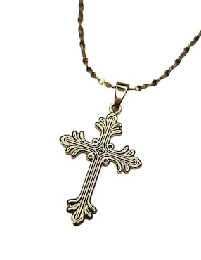 Collar con dije de cruz Limerence By Claudia Herrera Santos de oro laminado 14 K