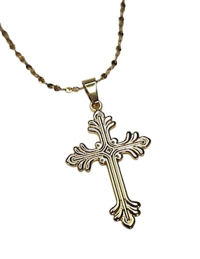 Collar con dije de cruz Limerence By Claudia Herrera Santos de oro laminado 14 K