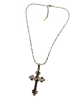 Collar con dije de cruz Limerence By Claudia Herrera Santos de oro laminado 14 K