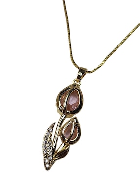 Collar con dije de flor Limerence By Claudia Herrera Tulipan de oro laminado 14 K